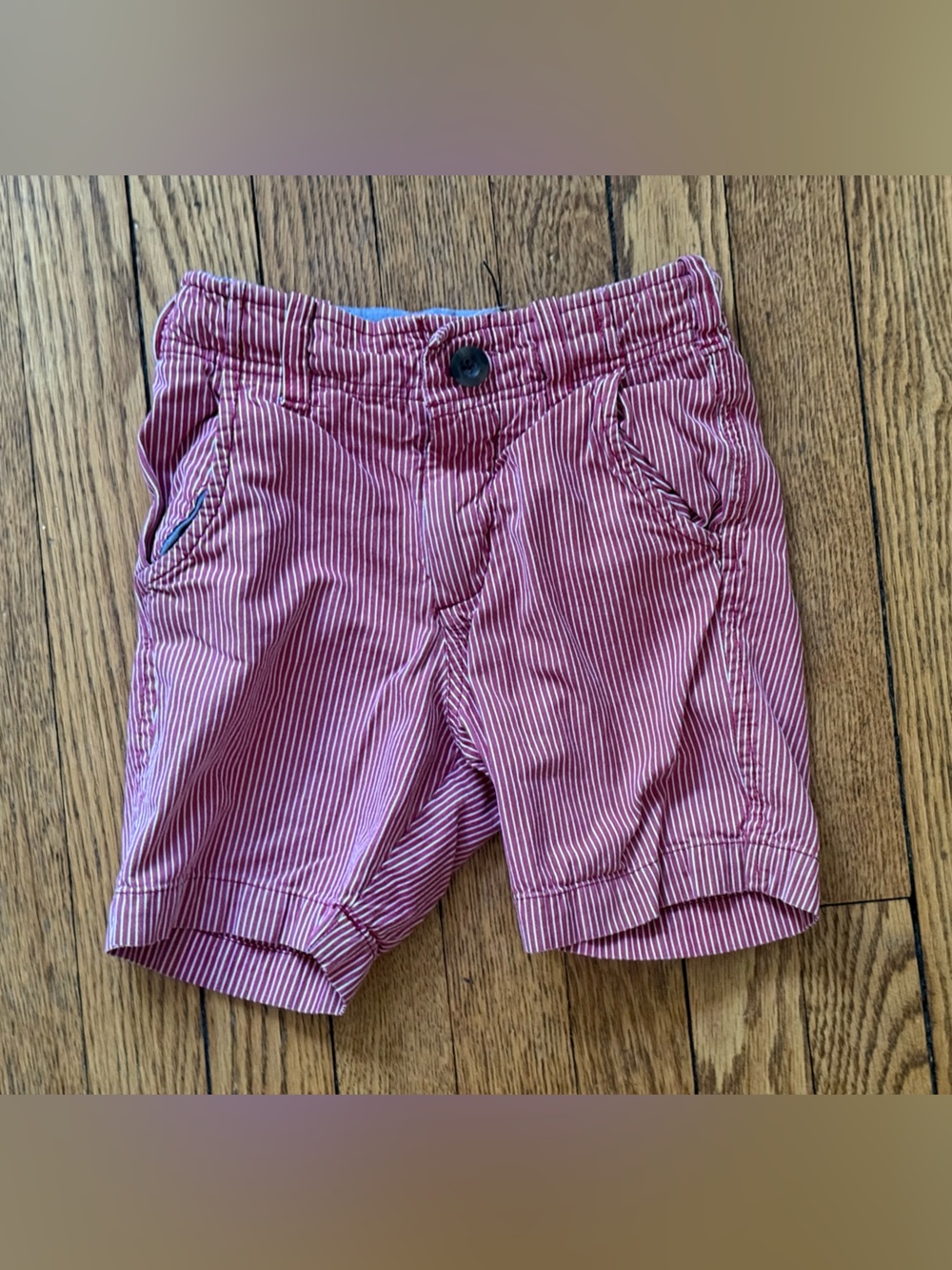 Peek Red and White Pinstripe Shorts - Size 5